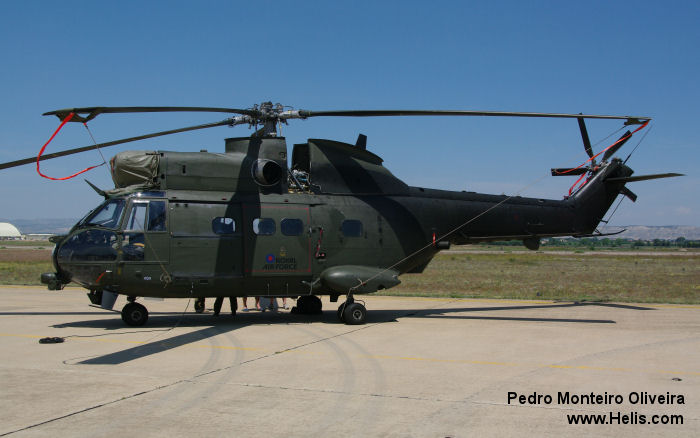 Helicopter Aerospatiale SA330E Puma Serial 1120 Register XW214 used by Royal Air Force RAF. Built 1971 Converted to Puma Mk2. Aircraft history and location