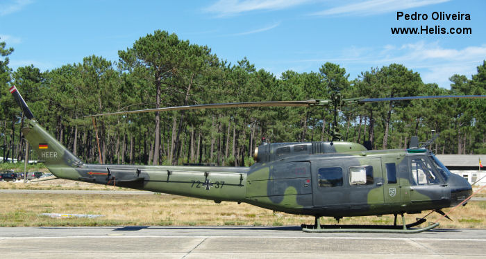 Helicopter Dornier UH-1D Serial 8357 Register 72+37 used by Heeresflieger (German Army Aviation). Aircraft history and location