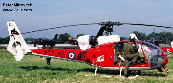 Helicopter Aerospatiale SA341C Gazelle HT.2 Serial 1007 Register VH-OIW G-ZELE G-CBSA XW845 used by London Helicopter Centres ,Fleet Air Arm RN (Royal Navy). Built 1972. Aircraft history and location