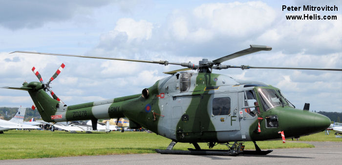 Helicopter Westland Lynx AH1 Serial 294 Register ZD278 used by Army Air Corps AAC (British Army). Built 1983. Aircraft history and location