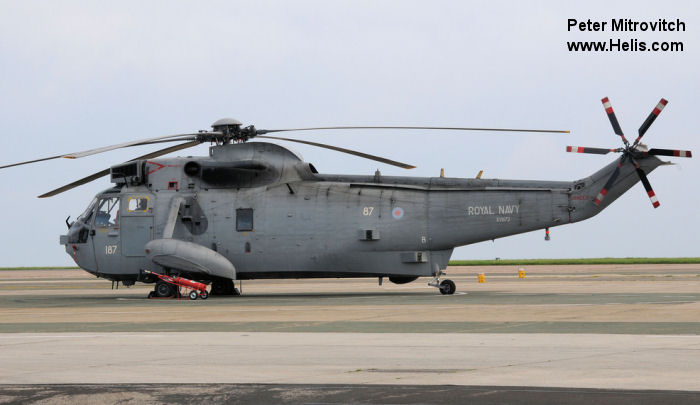 Helicopter Westland Sea King HAS.1 Serial wa 660 Register XV672 used by Fleet Air Arm RN (Royal Navy). Built 1970. Aircraft history and location