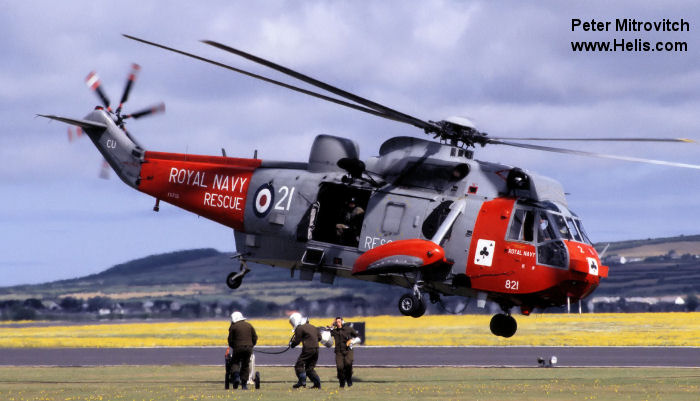 Helicopter Westland Sea King HAS.1 Serial wa 676 Register XV705 used by Hayward and Green Defence Ltd ,Fleet Air Arm RN (Royal Navy). Built 1971 Converted to Sea King HU.5. Aircraft history and location