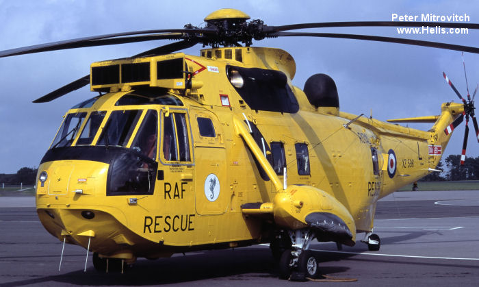 Helicopter Westland Sea King HAR.3 Serial wa 862 Register XZ596 used by Royal Air Force RAF. Built 1978. Aircraft history and location