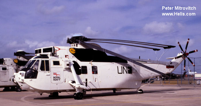 Helicopter Westland Sea King HC.4 Serial wa 935 Register ZD480 used by United Nations UNHAS ,Fleet Air Arm RN (Royal Navy). Built 1984. Aircraft history and location