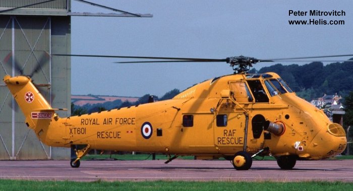 Helicopter Westland Wessex HC.2 Serial wa528 Register XT601 used by Royal Air Force RAF. Built 1966. Aircraft history and location