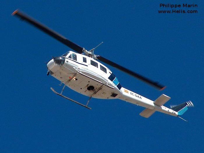 Helicopter Bell 205A-1 Serial 30134 Register CC-CIQ EC-GAA D-HOEB N58087 used by Calquin ,Eagle Copters Chile ,Helisureste ,Evergreen Helicopters. Aircraft history and location