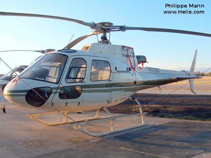 Helicopter Eurocopter AS350B3 Ecureuil Serial 3489 Register CC-AXK LV-HAU EC-IBV used by Eliance (Eliance (Habock)) ,CoyotAir. Built 2001. Aircraft history and location