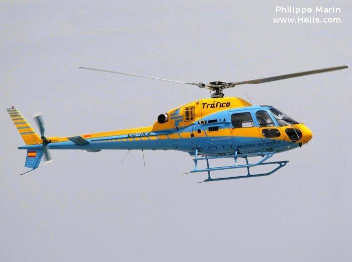 Helicopter Eurocopter AS355N Ecureuil 2 Serial 5710 Register EC-IKS used by Direccion General de Trafico DGT (Traffic Police Directorate ). Aircraft history and location