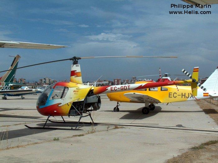 Helicopter Robinson R22 Beta Serial 2256 Register I-A088 EC-GDT G-BWMR. Built 1992. Aircraft history and location