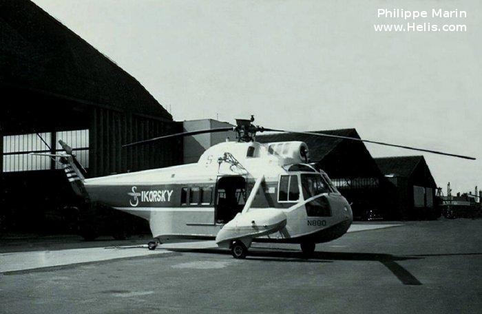 Helicopter Sikorsky S-62A Serial 62-001 Register N880 used by Carson Helicopters ,SFO (San Francisco Oakland Airlines) ,Sikorsky Helicopters. Built 1958. Aircraft history and location