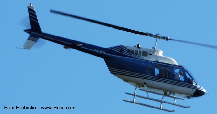 Helicopter Bell 206B-3 Jet Ranger Serial 4229 Register LV-VFD C-FONY used by Bell Helicopter Canada. Built 1992. Aircraft history and location