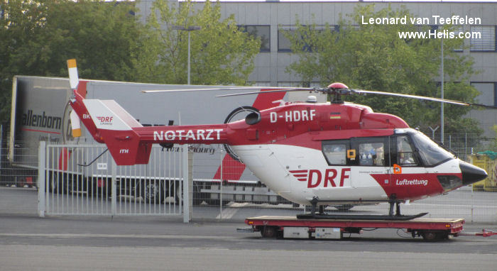 Helicopter MBB Bk117A-3 Serial 7094 Register D-HDRF PT-HKF N114AE D-HBPO used by DRF Luftrettung DRF Christoph Dortmund (DRF) ,HSD Luftrettung ,MBB. Built 1986. Aircraft history and location