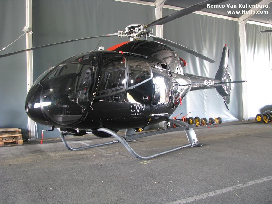 Helicopter Eurocopter EC120B Serial 1485 Register HB-ZMJ LN-OFS used by Helitrans AS. Built 2007. Aircraft history and location