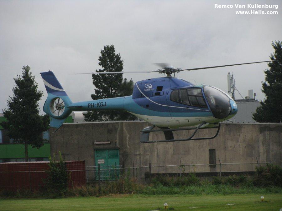 Helicopter Eurocopter EC120B Serial 1265 Register PH-KGJ used by Heli Holland. Built 2001. Aircraft history and location