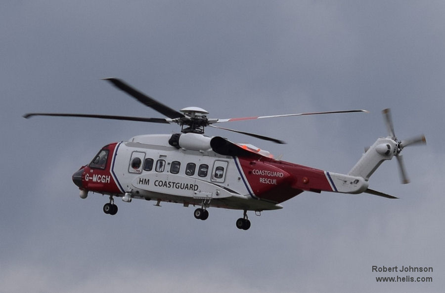 Helicopter Sikorsky S-92A Serial 92-0234 Register G-MCGH N234TR used by HM Coastguard (Her Majesty’s Coastguard) ,Bristow ,Sikorsky Helicopters. Built 2014. Aircraft history and location