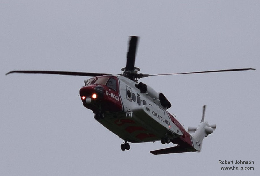 Helicopter Sikorsky S-92A Serial 92-0234 Register G-MCGH N234TR used by HM Coastguard (Her Majesty’s Coastguard) ,Bristow ,Sikorsky Helicopters. Built 2014. Aircraft history and location