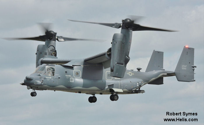 Helicopter Bell CV-22B Osprey Serial D1038 Register 08-0050 used by US Air Force USAF. Built 2012. Aircraft history and location