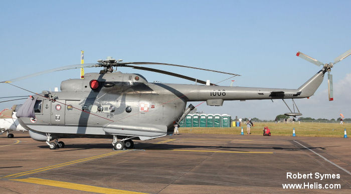 Helicopter Mil Mi-14PL Haze Serial A1008 Register 1008 used by Marynarka Wojenna (Polish Navy). Aircraft history and location