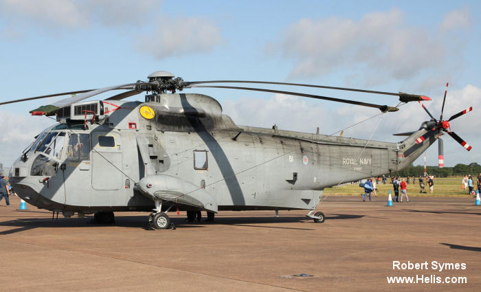 Helicopter Westland Sea King HAS.1 Serial wa 668 Register XV697 used by Fleet Air Arm RN (Royal Navy). Built 1971. Aircraft history and location