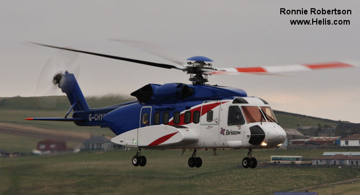 Helicopter Sikorsky S-92A Serial 92-0196 Register LN-OIH G-CHYG N196Q used by Bristow Norway AS ,Bristow Bristow (Aberdeen) ,Bristow US. Built 2013. Aircraft history and location