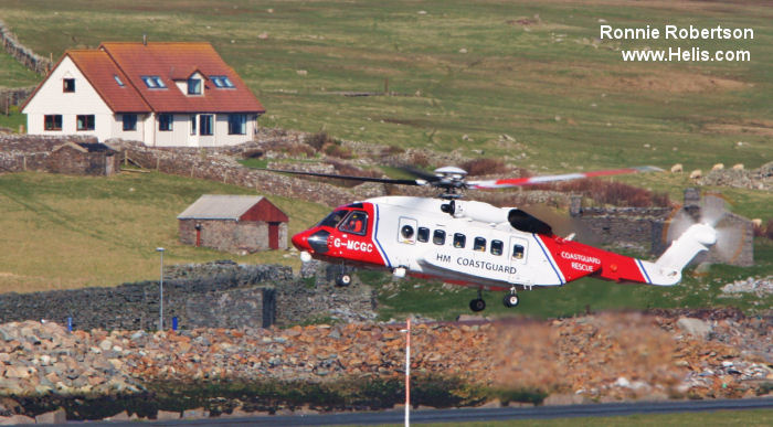 Helicopter Sikorsky S-92A Serial 92-0169 Register LN-OIJ G-MCGC N169F used by Bristow Norway AS ,HM Coastguard (Her Majesty’s Coastguard) ,Bristow ,Sikorsky Helicopters. Built 2011. Aircraft history and location