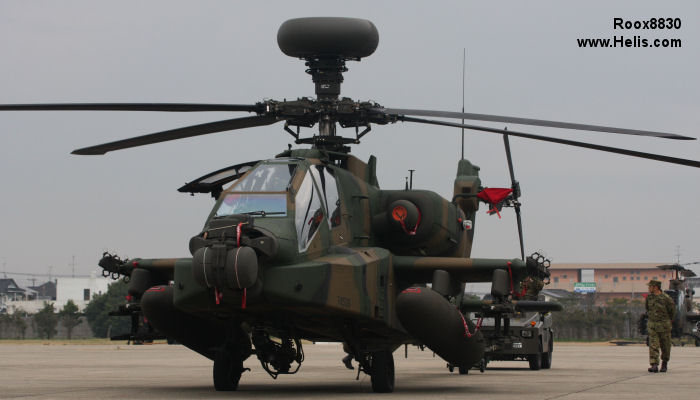 Helicopter Fuji AH-64DJP Apache Serial JP009 Register 74509 used by Japan Ground Self-Defense Force (Japanese Army). Built 2010. Aircraft history and location