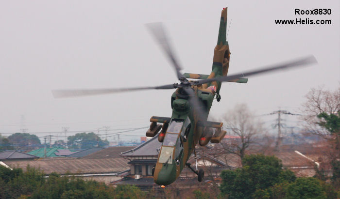 Helicopter Kawasaki OH-1 Serial 1022 Register 32622 used by Japan Ground Self-Defense Force JGSDF (Japanese Army). Aircraft history and location