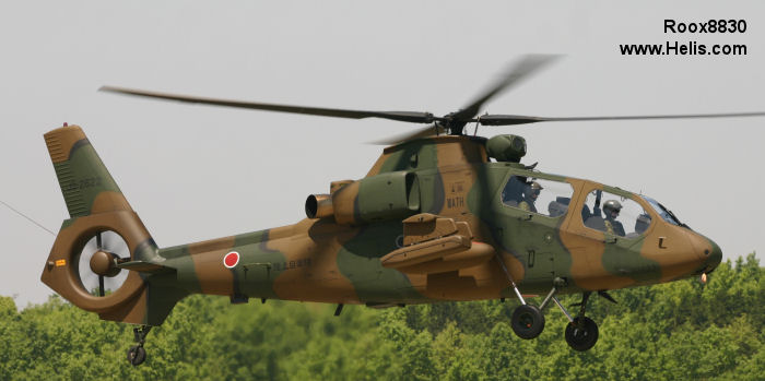 Helicopter Kawasaki OH-1 Serial 1022 Register 32622 used by Japan Ground Self-Defense Force JGSDF (Japanese Army). Aircraft history and location