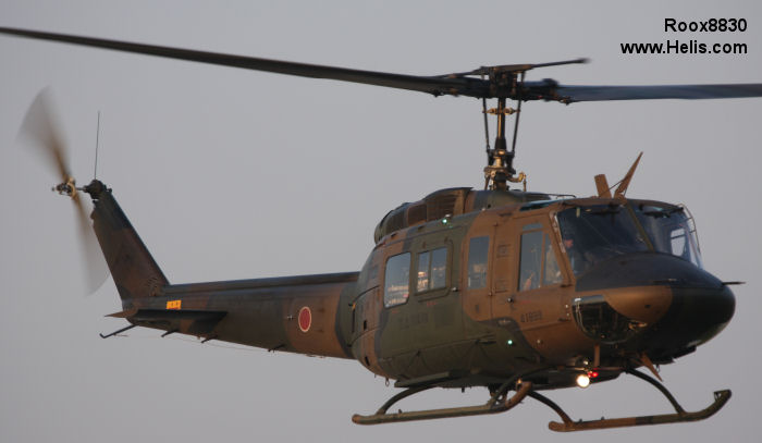 Helicopter Fuji  UH-1J Serial 1J99 Register 41899 used by Japan Ground Self-Defense Force JGSDF (Japanese Army). Aircraft history and location