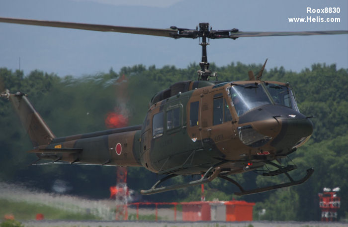 Helicopter Fuji  UH-1J Serial 1J111 Register 41911 used by Japan Ground Self-Defense Force JGSDF (Japanese Army). Aircraft history and location