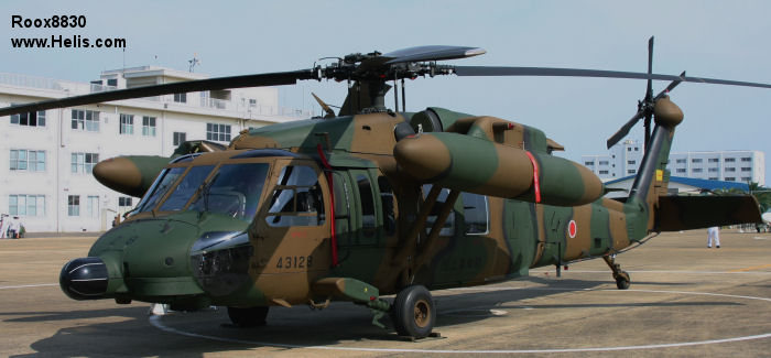 Helicopter Mitsubishi UH-60JA Serial 4028 Register 43128 used by Japan Ground Self-Defense Force (Japanese Army). Aircraft history and location