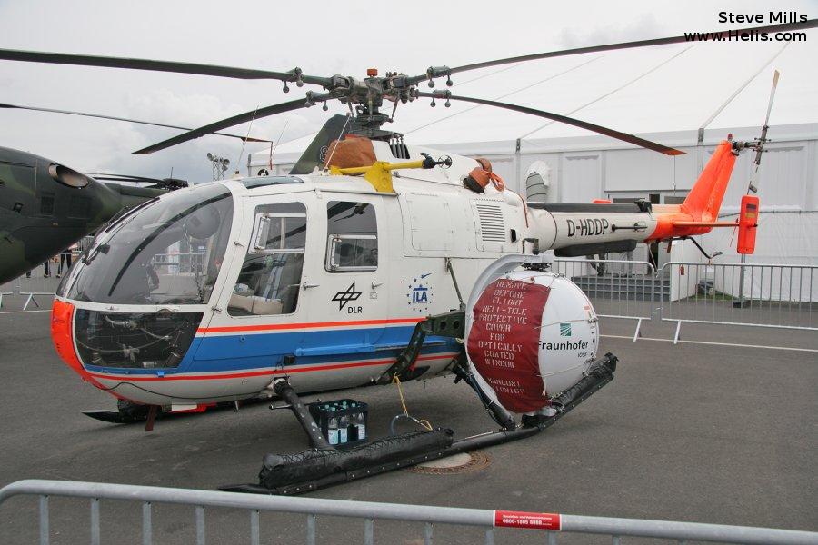 Helicopter MBB Bo105CB Serial S-123 Register D-HDDP. Built 1973. Aircraft history and location