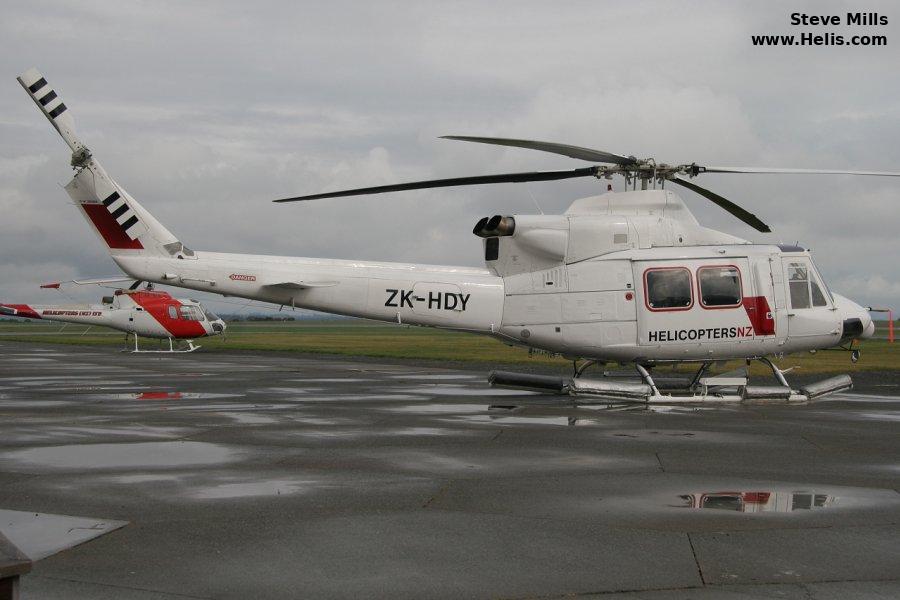 Helicopter Bell 412EP Serial 36099 Register C-GBEP ZK-HDY P2-HNZ A6-AGS ZS-RVR N4110V used by Summit Helicopters ,Helicopters NZ Ltd ,Bell Helicopter. Aircraft history and location