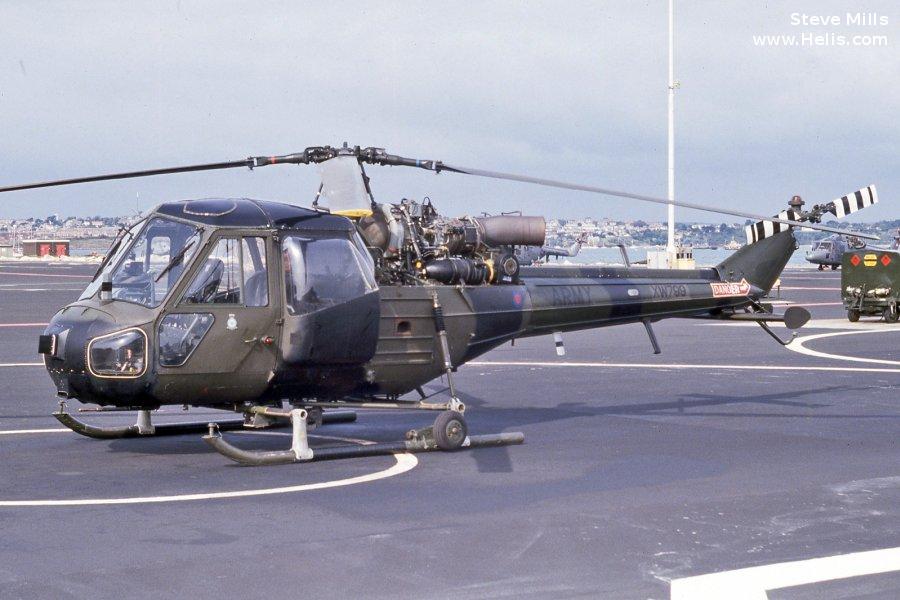 Helicopter Westland Scout AH.1 Serial f.9762 Register G-BXSL XW799. Aircraft history and location