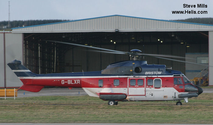 Helicopter Aerospatiale AS332L Super Puma Serial 2154 Register N215VA G-BLXR used by Starlite Helicopters ,Starlite Aviation Ireland ,Bristow. Built 1985. Aircraft history and location