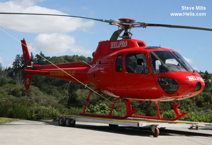 Helicopter Aerospatiale AS350D Astar Serial 1258 Register ZK-HYD N36079 used by HELiPRO NZ ,Papillon Grand Canyon. Aircraft history and location