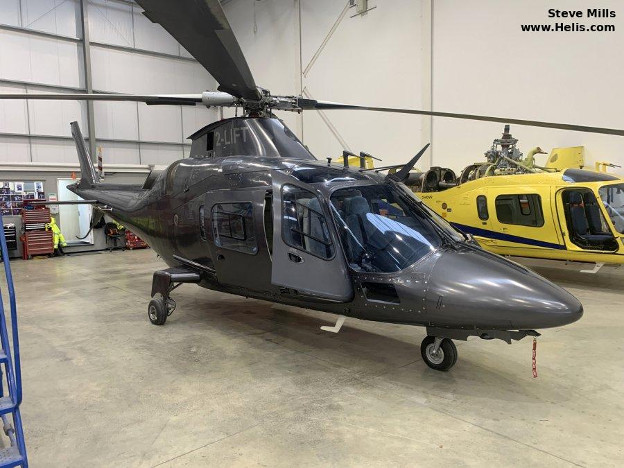 Helicopter AgustaWestland AW109E Power Serial 11619 Register G-WOFT 2-LIFT EC-MAE F-HCHM I-NIGI used by INAER Italia ,INAER France ,Elilario Italia. Built 2004. Aircraft history and location