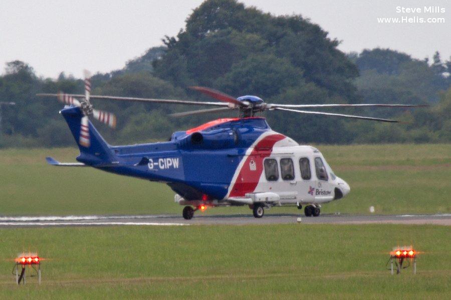 Helicopter AgustaWestland AW139 Serial 41344 Register G-CIPW 5H-EXT 5H-EXT N435SH used by Bristow ,Everett Aviation ltd ,Bristow US ,AgustaWestland Philadelphia (AgustaWestland USA). Built 2013. Aircraft history and location
