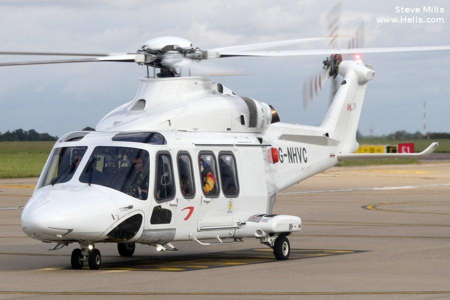 Helicopter AgustaWestland AW139 Serial 31704 Register G-NHVC D-HHXH used by NHV Helicopters Ltd NHV UK ,LCI Aviation (Lease Corporation International) ,Wiking Helikopter Service GmbH ,HeliService International GmbH. Built 2015. Aircraft history and location