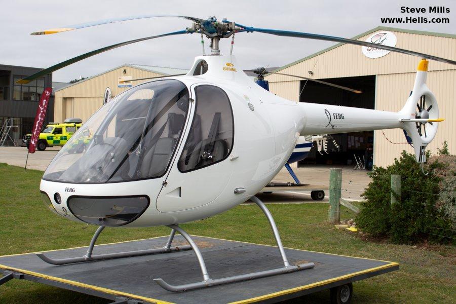 Helicopter Guimbal Cabri G2 Serial 1102 Register ZK-IFH. Built 2015. Aircraft history and location