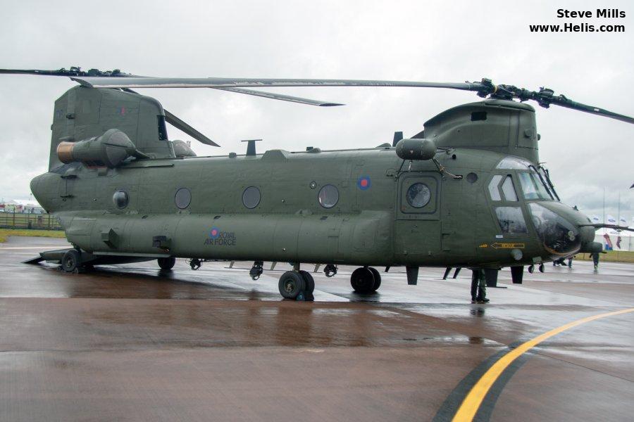 Helicopter Boeing CH-47D Chinook Serial M.7021 Register ZD574 used by Royal Air Force RAF. Aircraft history and location