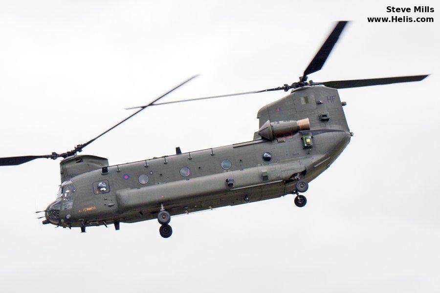 Helicopter Boeing CH-47D Chinook Serial M.4454 Register ZH891 N20075 used by Royal Air Force RAF ,Boeing Helicopters. Built 1997. Aircraft history and location