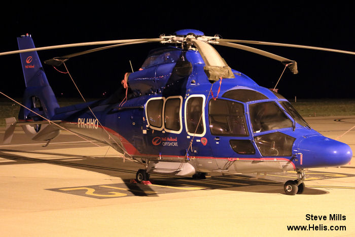 Helicopter Eurocopter EC155B1 Serial 6683 Register D-HNHB PH-HHO 4K-AZ45 used by Northern HeliCopter GmbH NHC ,Heli Holland ,Azerbaijan Airlines AZAL. Aircraft history and location