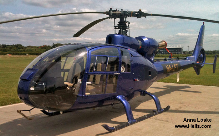 Helicopter Aerospatiale SA341G Gazelle Serial 1413 Register N341GL HA-LFT G-UZEL G-BRNH YU-HBO. Built 1978. Aircraft history and location