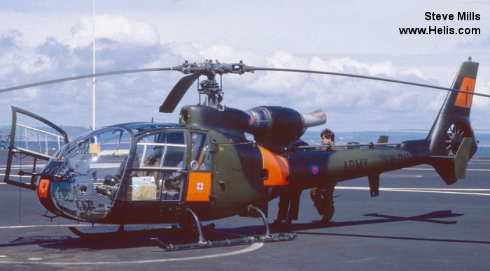 Helicopter Aerospatiale SA341B Gazelle AH.1 Serial 1230 Register N911XW XW911 used by Army Air Corps AAC (British Army). Built 1974. Aircraft history and location