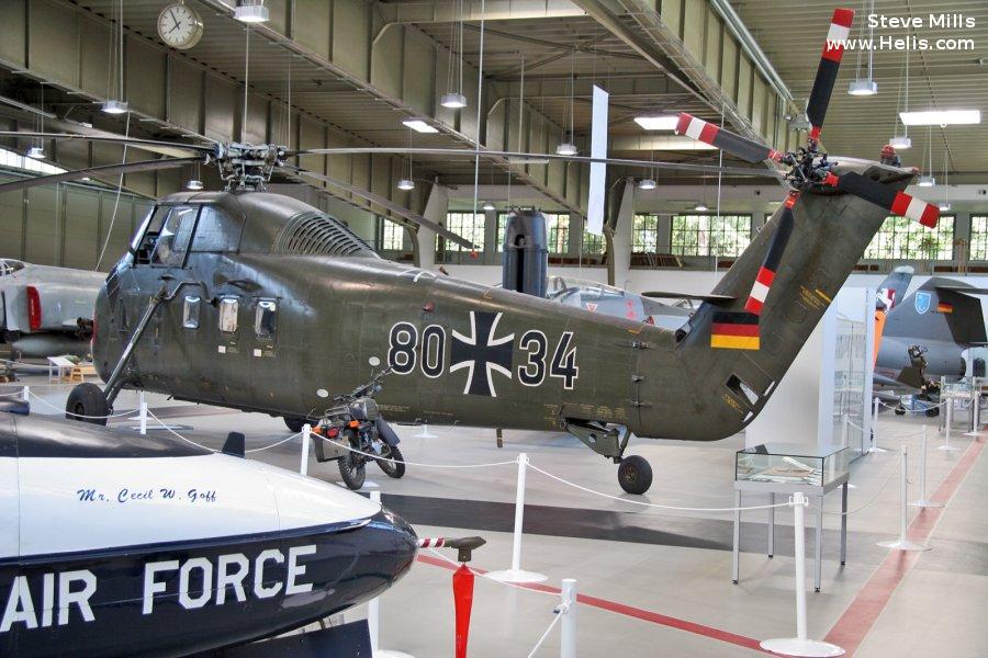 Helicopter Sikorsky H-34G.II Serial 58-1099 Register 80+34 used by Marineflieger (German Navy ) ,Luftwaffe (German Air Force). Aircraft history and location