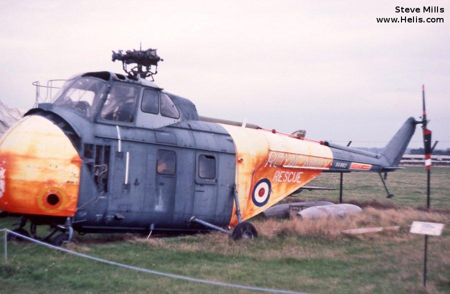 Helicopter Westland Whirlwind HAR.1 Serial wa  1 Register XA862 used by Fleet Air Arm RN (Royal Navy). Built 1952. Aircraft history and location