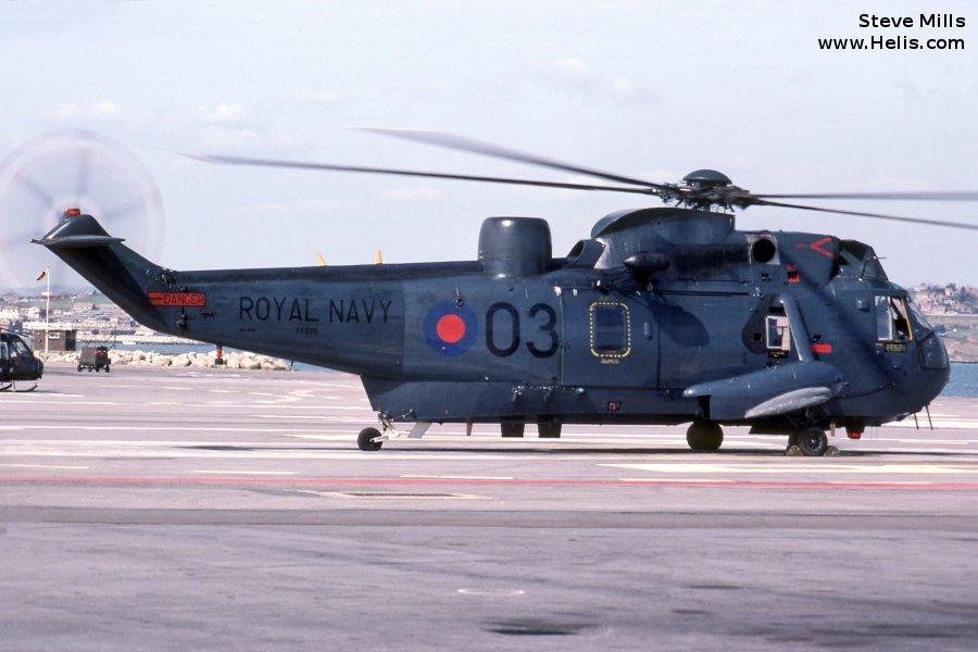 Helicopter Westland Sea King HAS.1 Serial wa 667 Register XV696 used by Fleet Air Arm RN (Royal Navy). Built 1971. Aircraft history and location