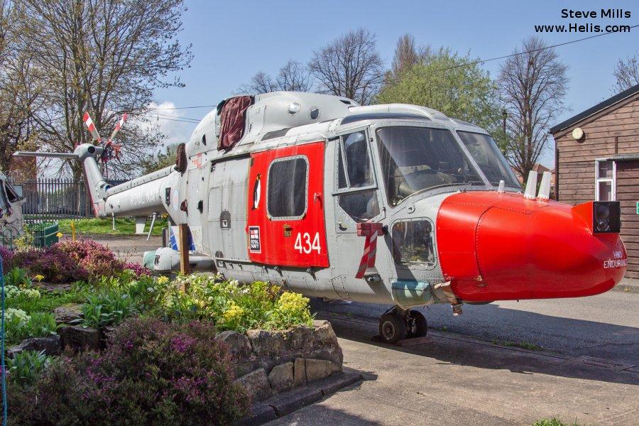 Helicopter Westland Lynx  HAS2 Serial 070 Register XZ246 used by Aeroventure Museum ,Fleet Air Arm RN (Royal Navy). Built 1978. Aircraft history and location