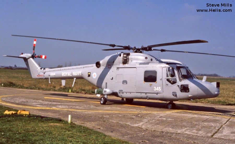 Helicopter Westland Lynx  HAS2 Serial 080 Register XZ248 used by Fleet Air Arm RN (Royal Navy). Built 1978. Aircraft history and location